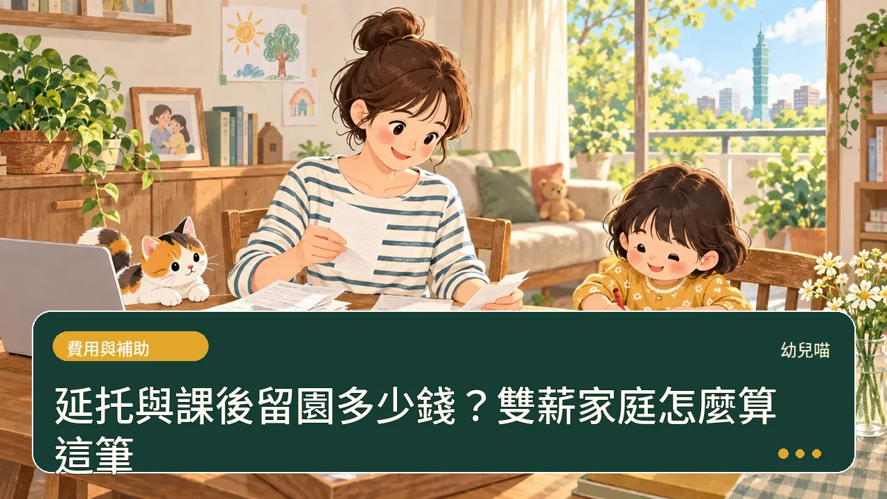 延托與課後留園多少錢?雙薪家庭怎麼算這筆主題插畫