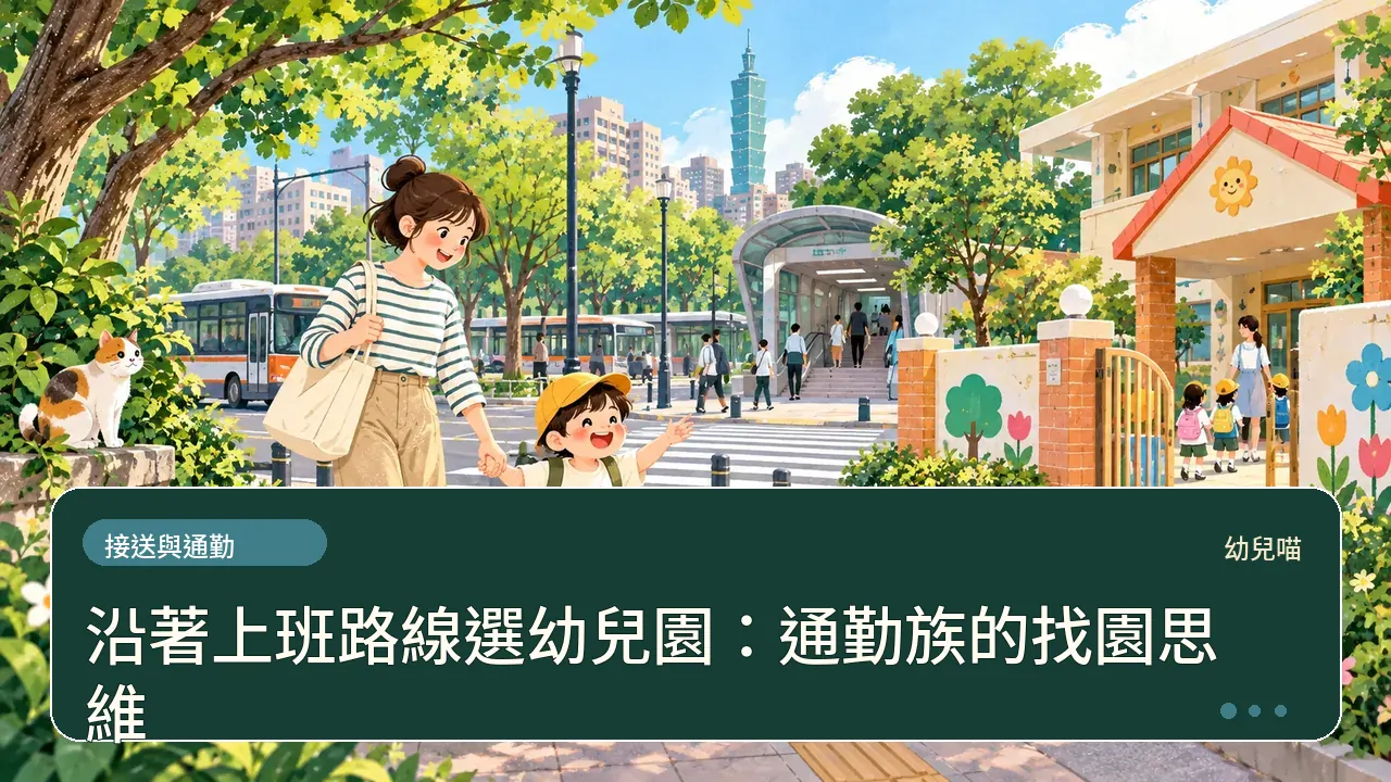 沿著上班路線選幼兒園:通勤族的找園思維主題插畫
