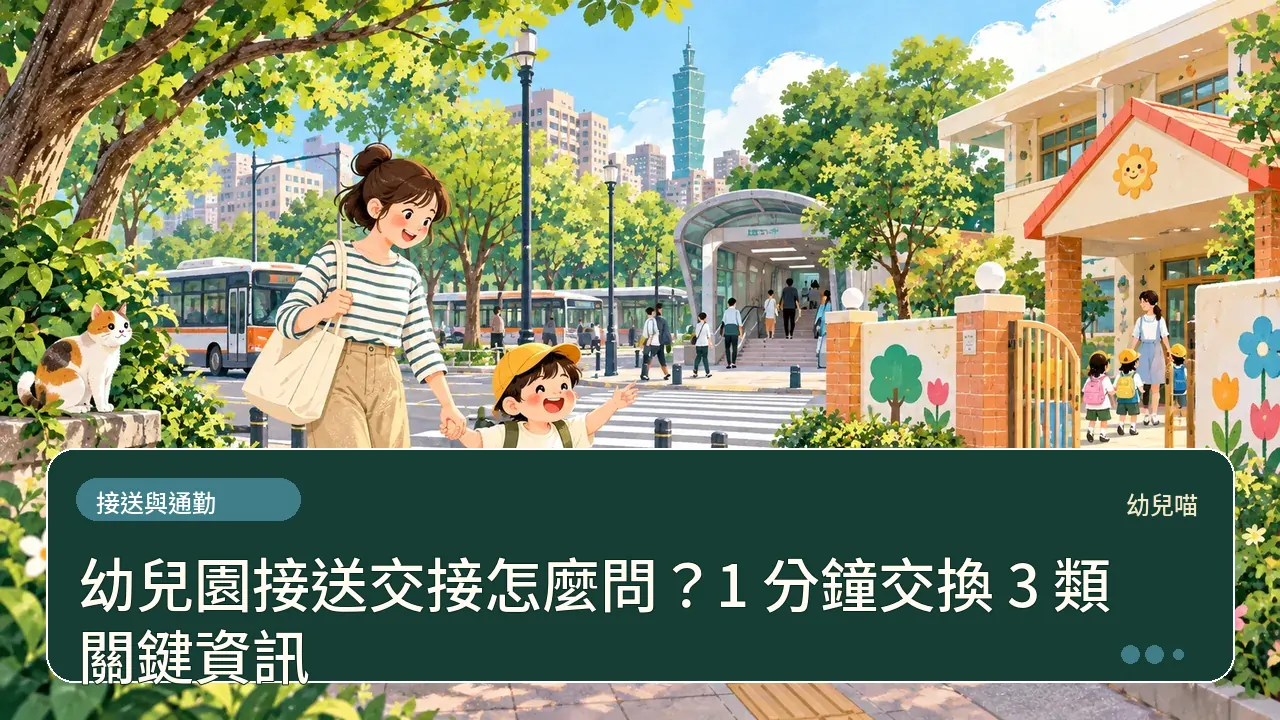 幼兒園接送交接怎麼問?1 分鐘交換 3 類關鍵資訊主題插畫