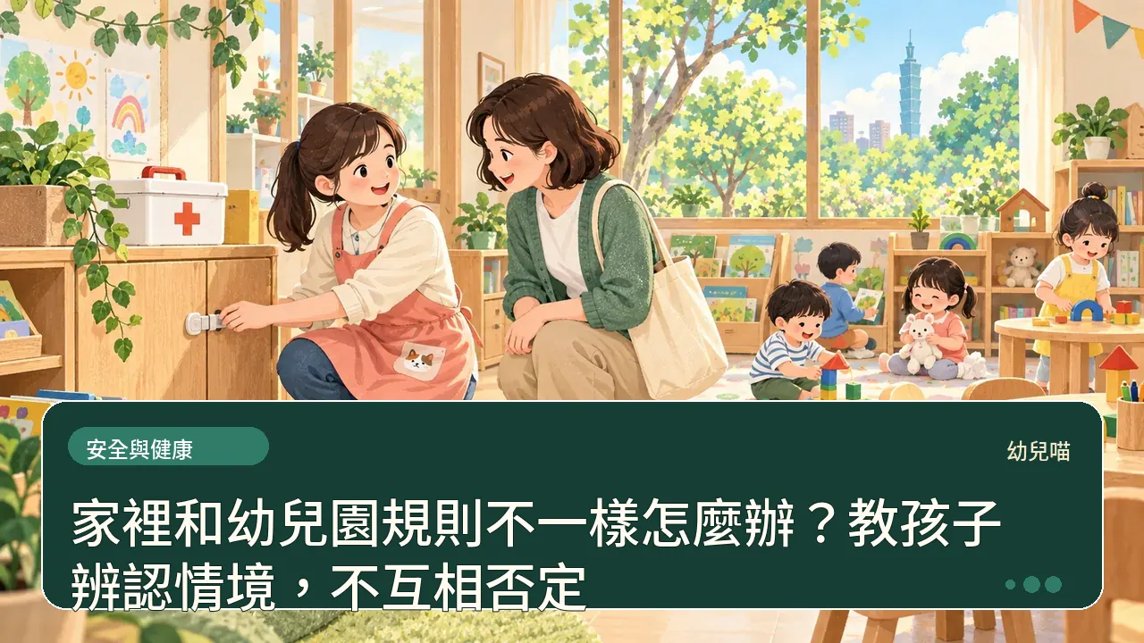 家裡和幼兒園規則不一樣怎麼辦?教孩子辨認情境,不互相否定主題插畫