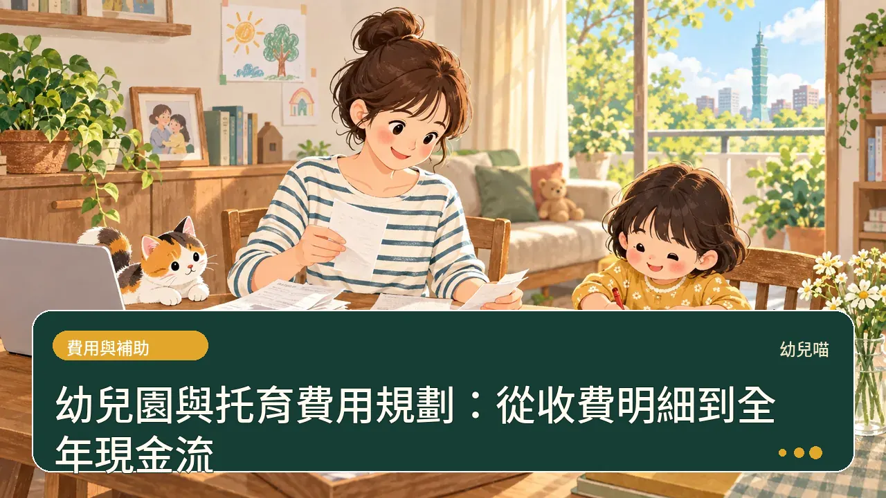 幼兒園與托育費用規劃:從收費明細到全年現金流主題插畫