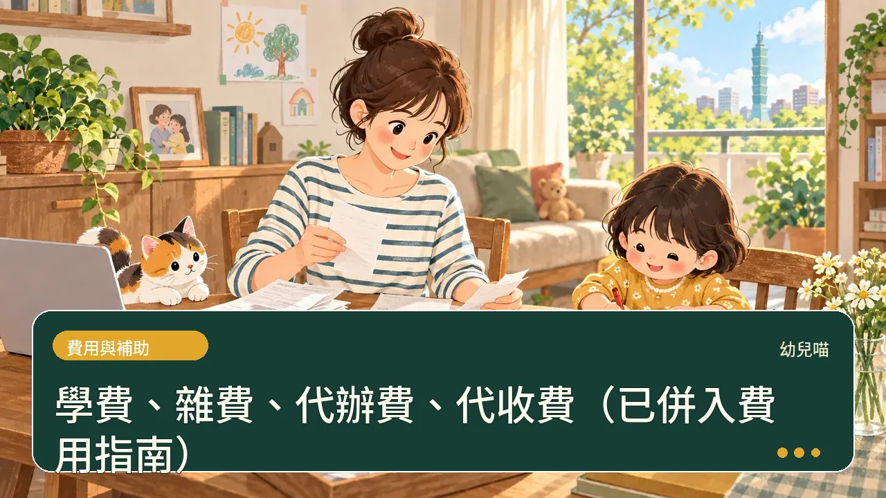 學費、雜費、代辦費、代收費（已併入費用指南）主題插畫
