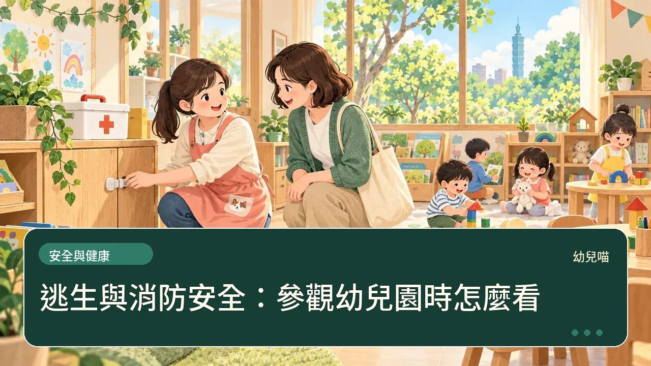 逃生與消防安全:參觀幼兒園時怎麼看主題插畫
