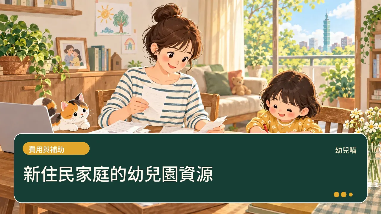 新住民家庭的幼兒園資源主題插畫
