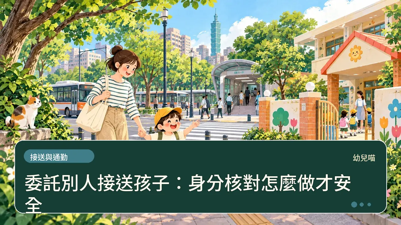 委託別人接送孩子：身分核對怎麼做才安全主題插畫