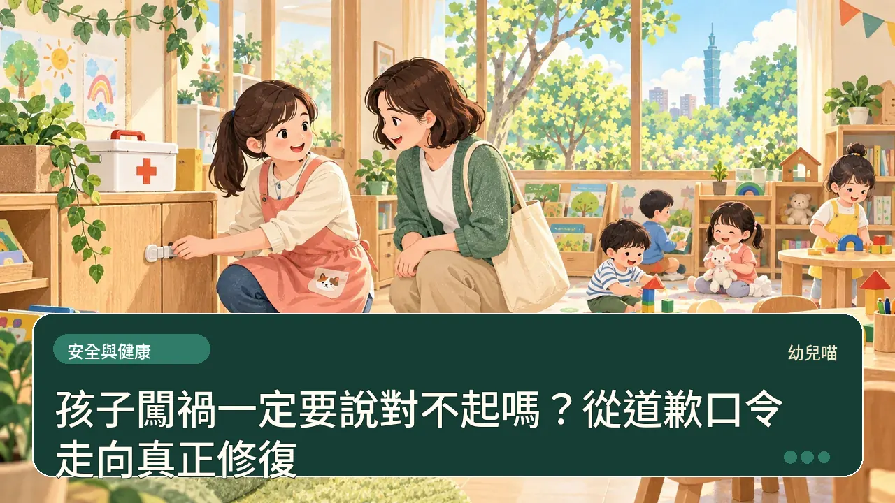 孩子闖禍一定要說對不起嗎？從道歉口令走向真正修復主題插畫