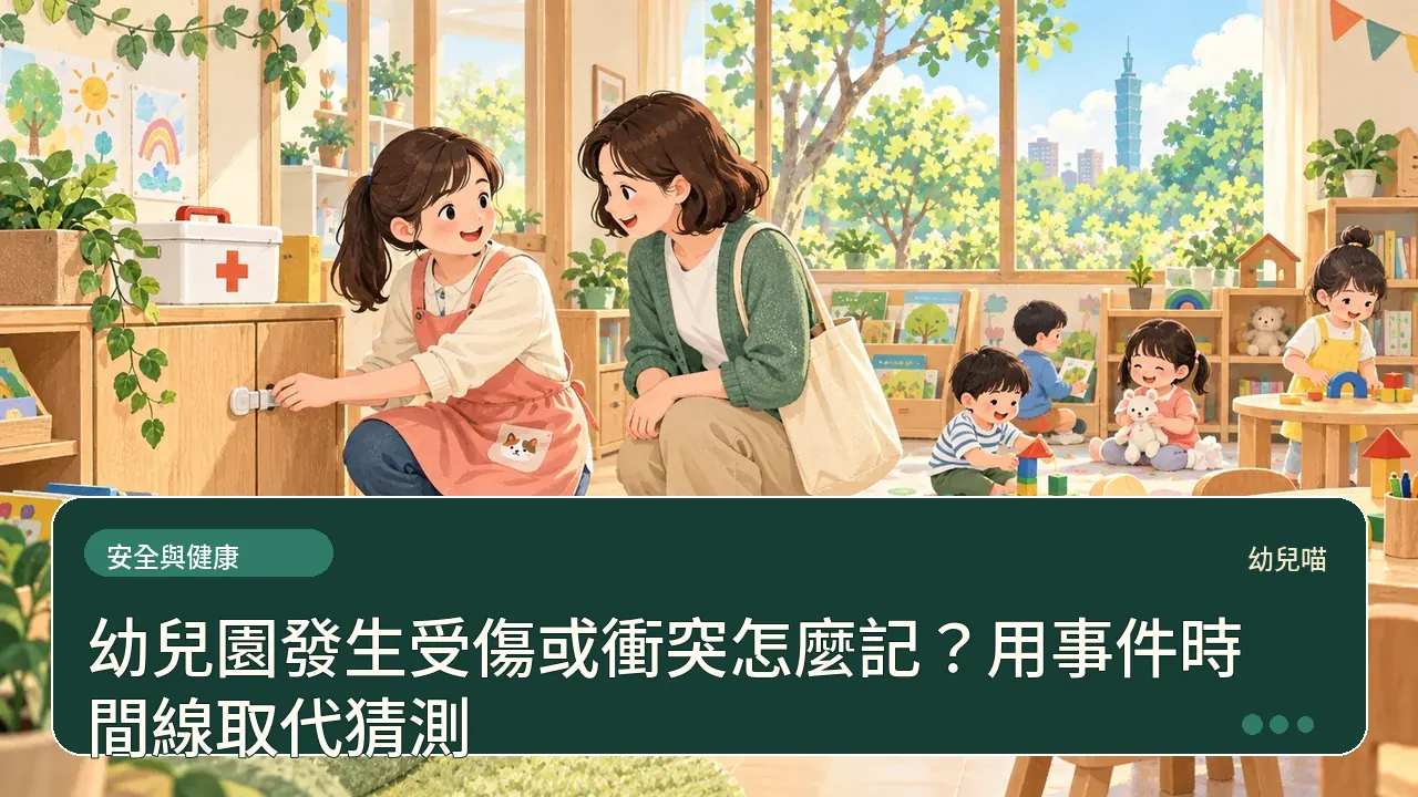 幼兒園發生受傷或衝突怎麼記？用事件時間線取代猜測主題插畫