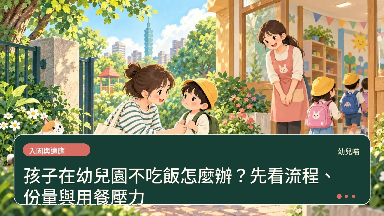 孩子在幼兒園不吃飯怎麼辦?先看流程、份量與用餐壓力主題插畫