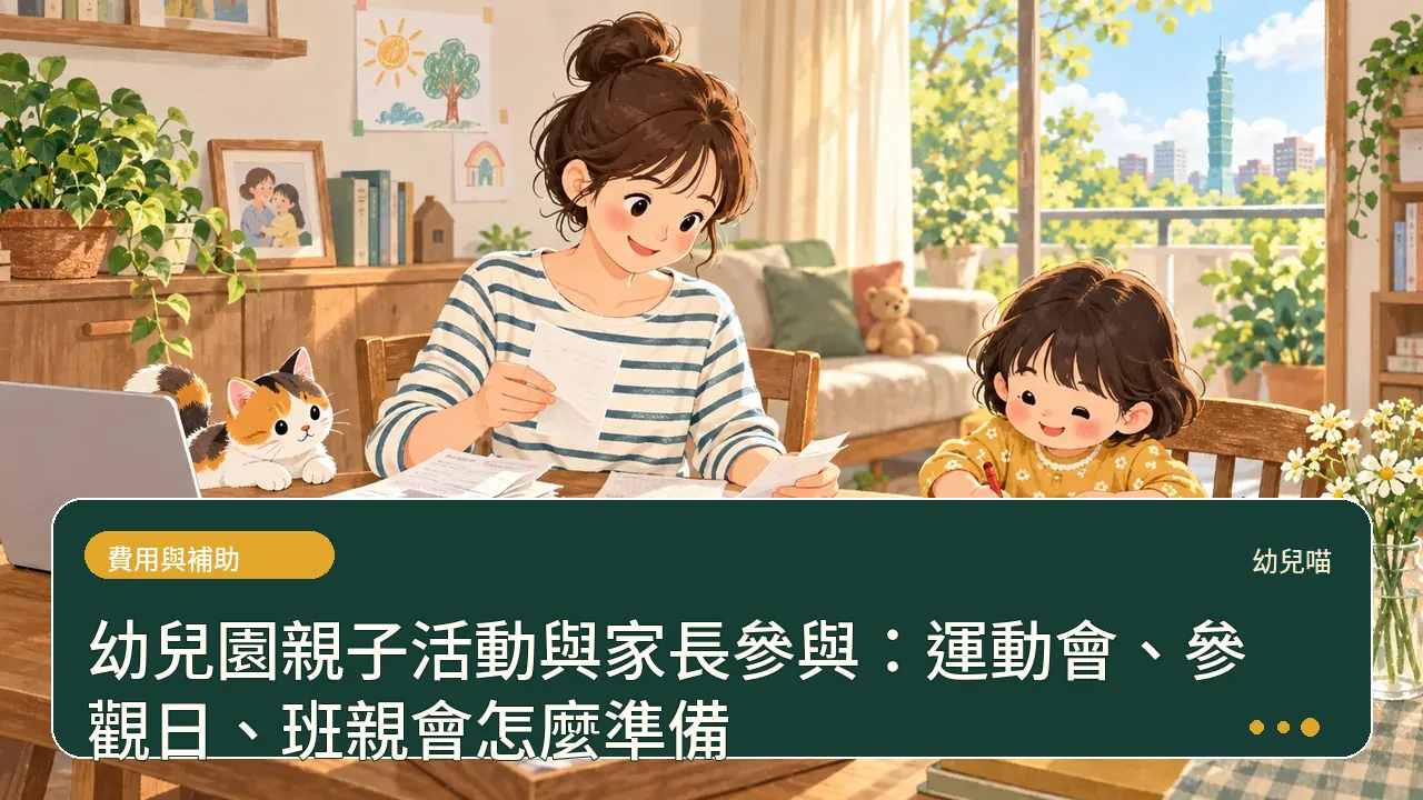 幼兒園親子活動與家長參與：運動會、參觀日、班親會怎麼準備主題插畫
