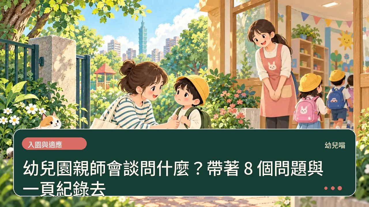 幼兒園親師會談問什麼？帶著 8 個問題與一頁紀錄去主題插畫