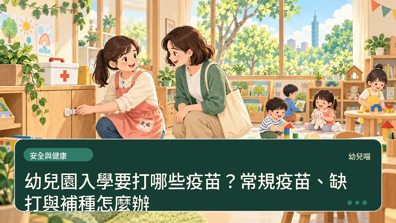 幼兒園入學要打哪些疫苗?常規疫苗、缺打與補種怎麼辦主題插畫