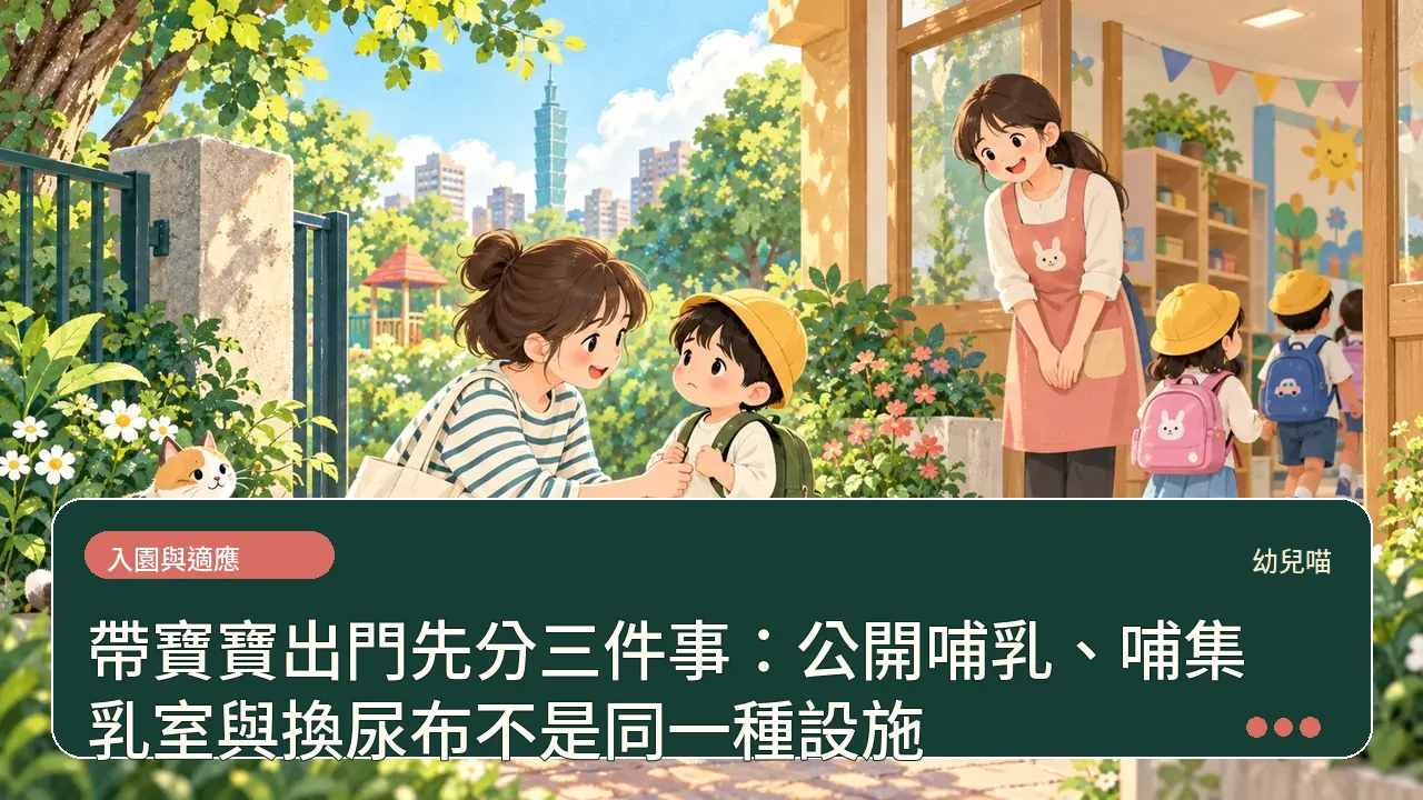 帶寶寶出門先分三件事:公開哺乳、哺集乳室與換尿布不是同一種設施主題插畫