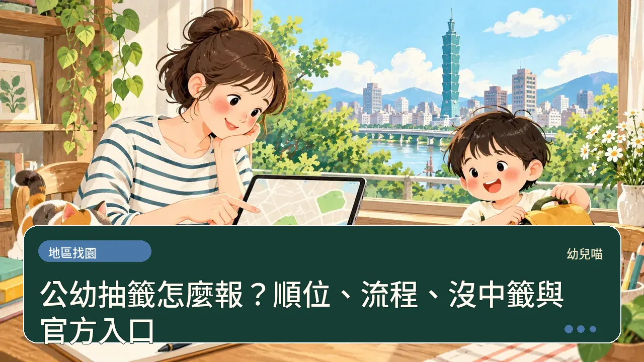 公幼抽籤怎麼報？順位、流程、沒中籤與官方入口主題插畫