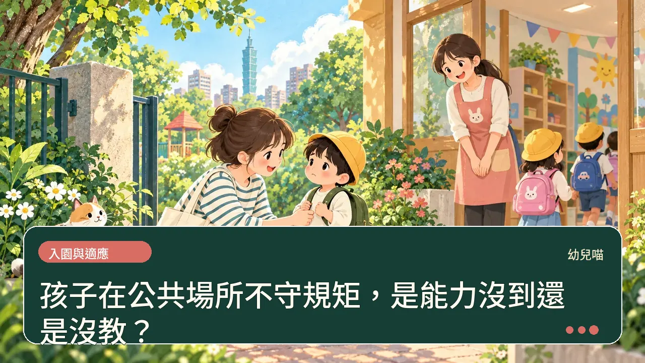孩子在公共場所不守規矩，是能力沒到還是沒教？主題插畫