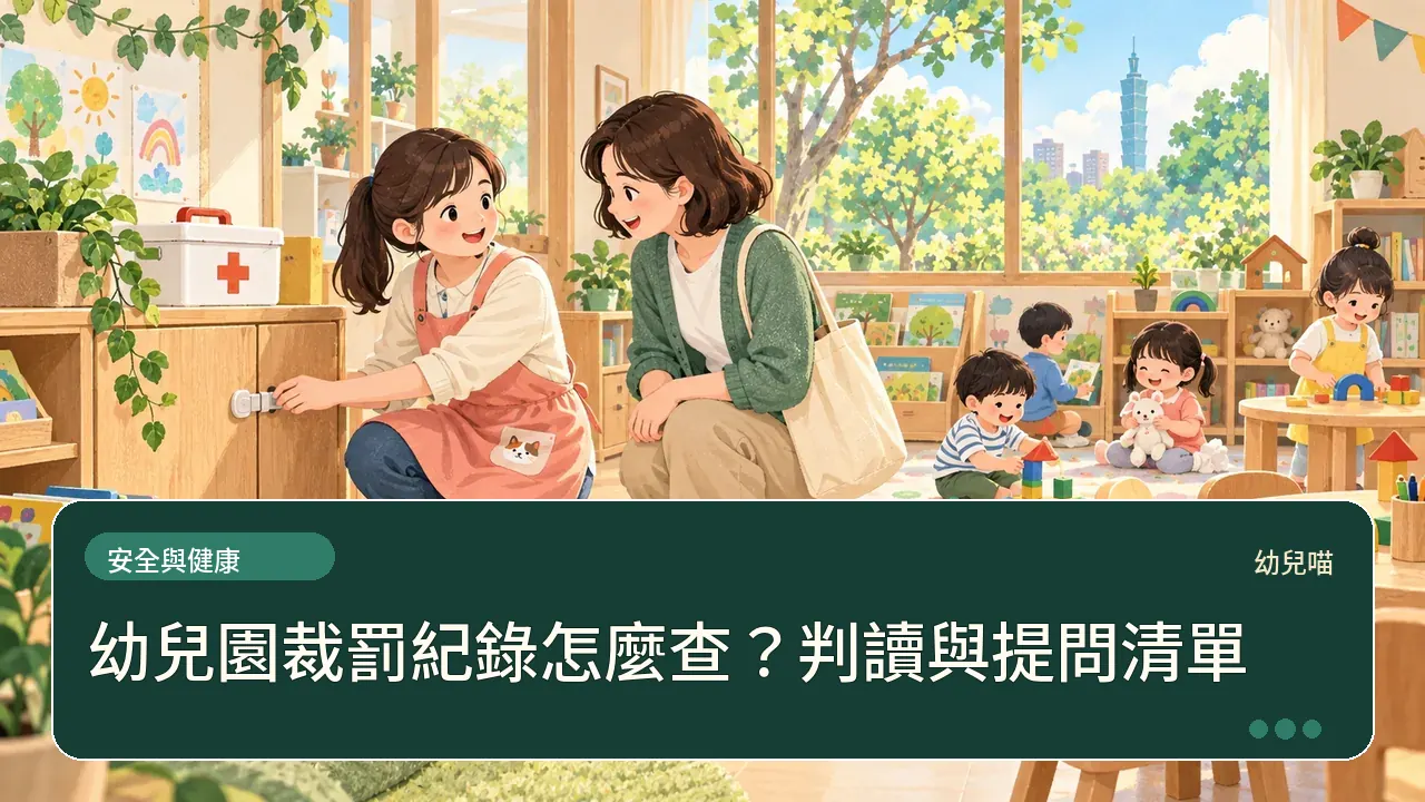 幼兒園裁罰紀錄怎麼查?判讀與提問清單主題插畫