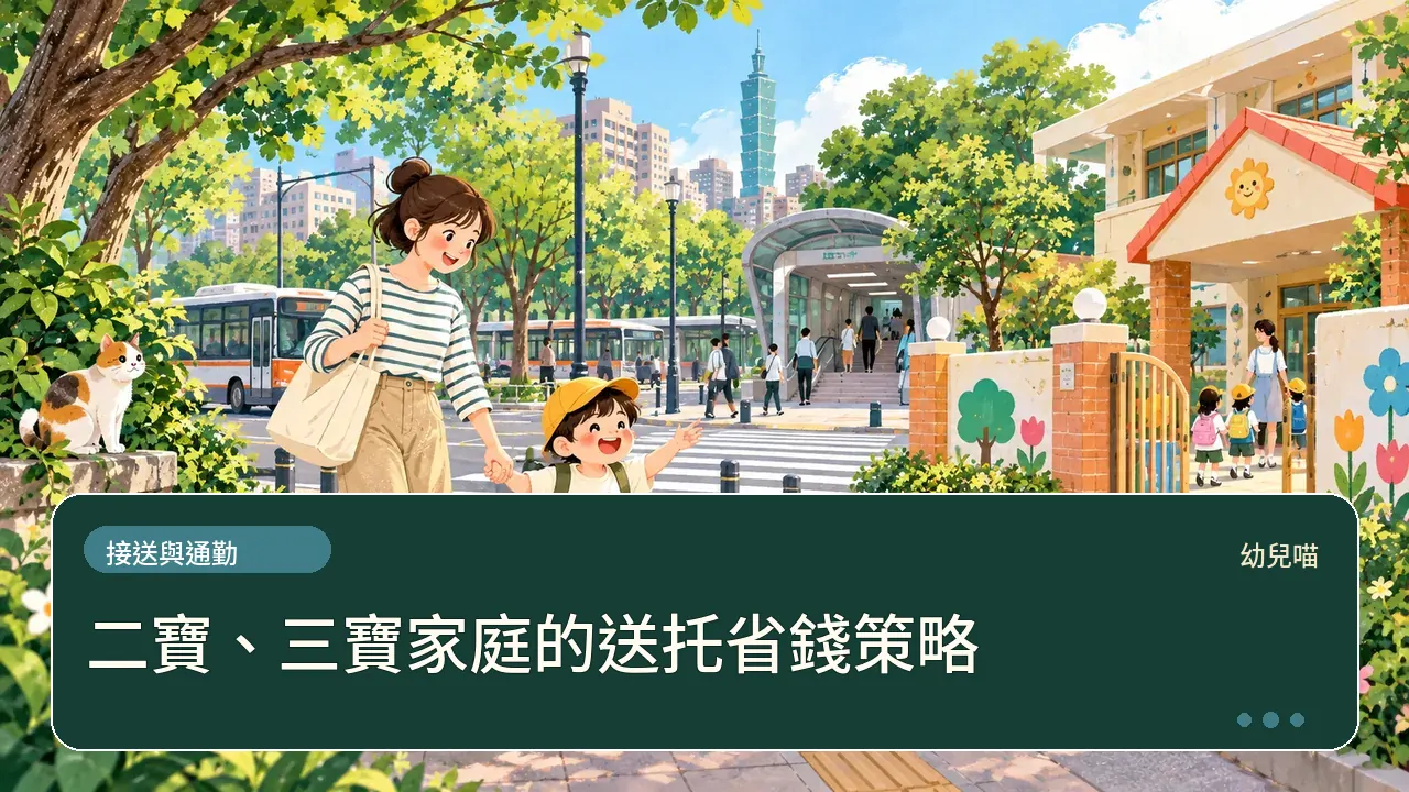 二寶、三寶家庭的送托省錢策略主題插畫