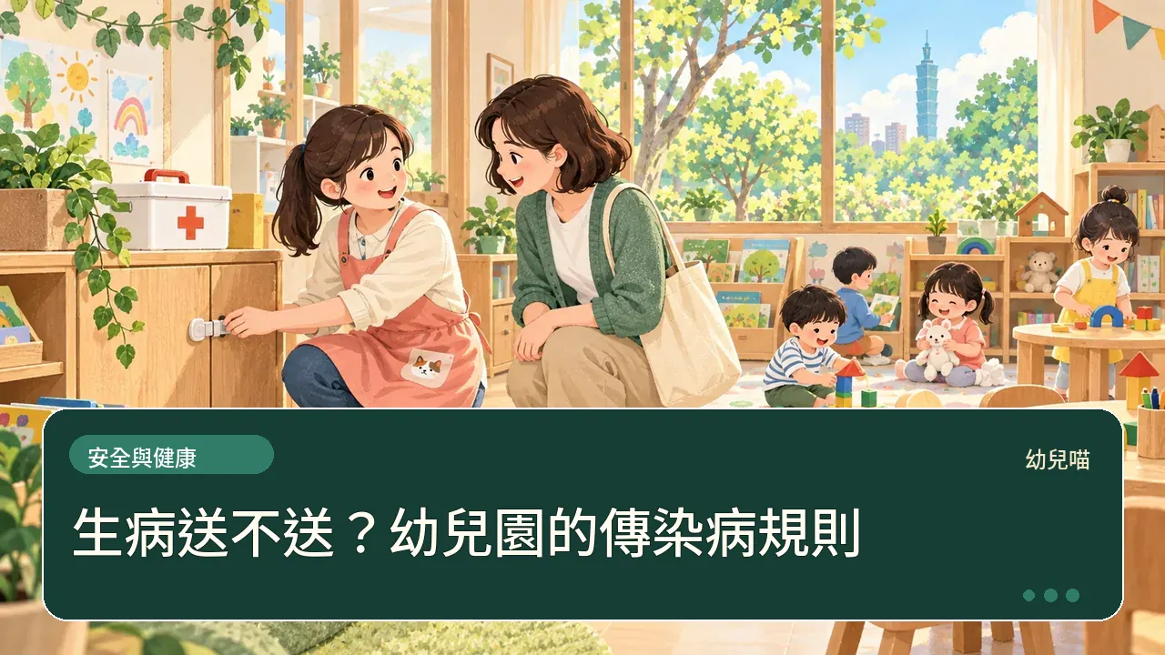 生病送不送?幼兒園的傳染病規則主題插畫