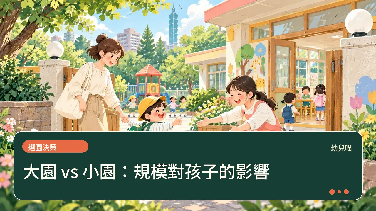 大園 vs 小園:規模對孩子的影響主題插畫