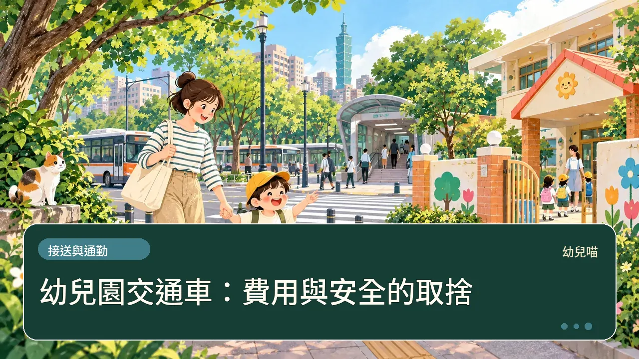 幼兒園交通車:費用與安全的取捨主題插畫