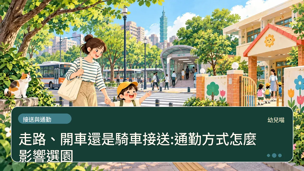走路、開車還是騎車接送:通勤方式怎麼影響選園主題插畫