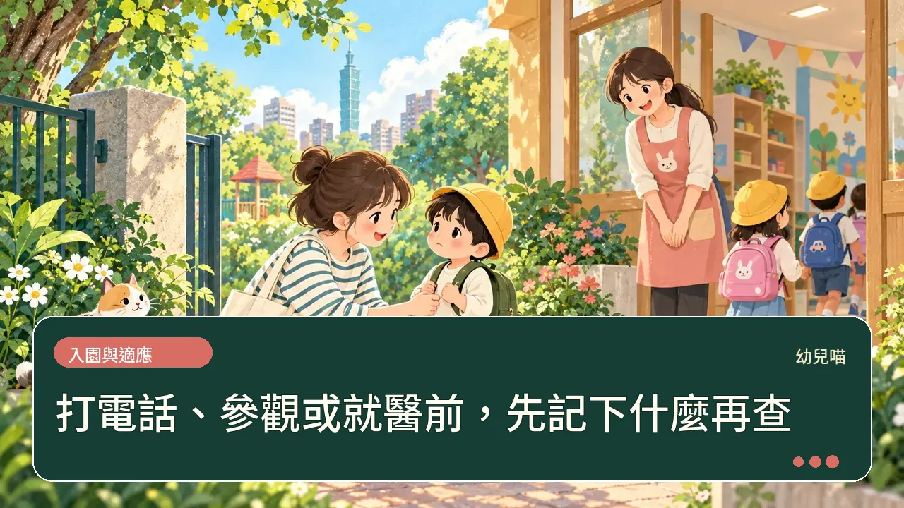打電話、參觀或就醫前,先記下什麼再查主題插畫