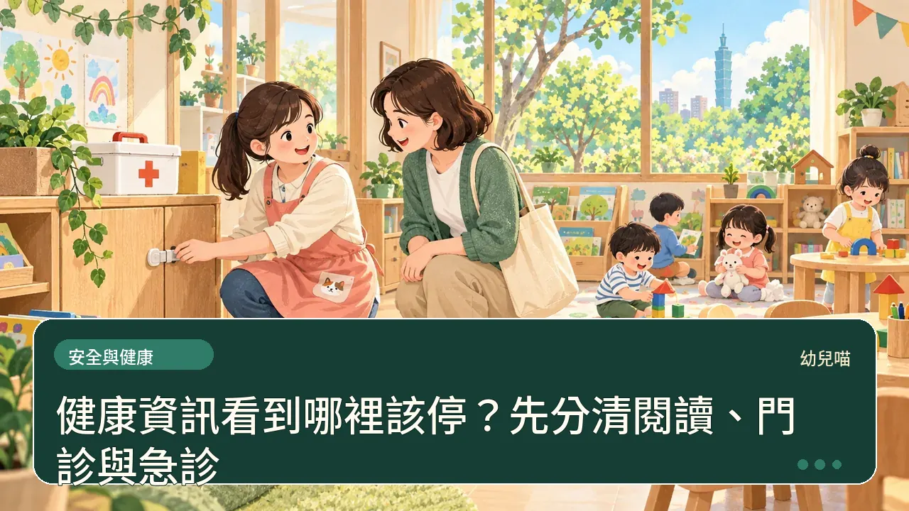 健康資訊看到哪裡該停？先分清閱讀、門診與急診主題插畫